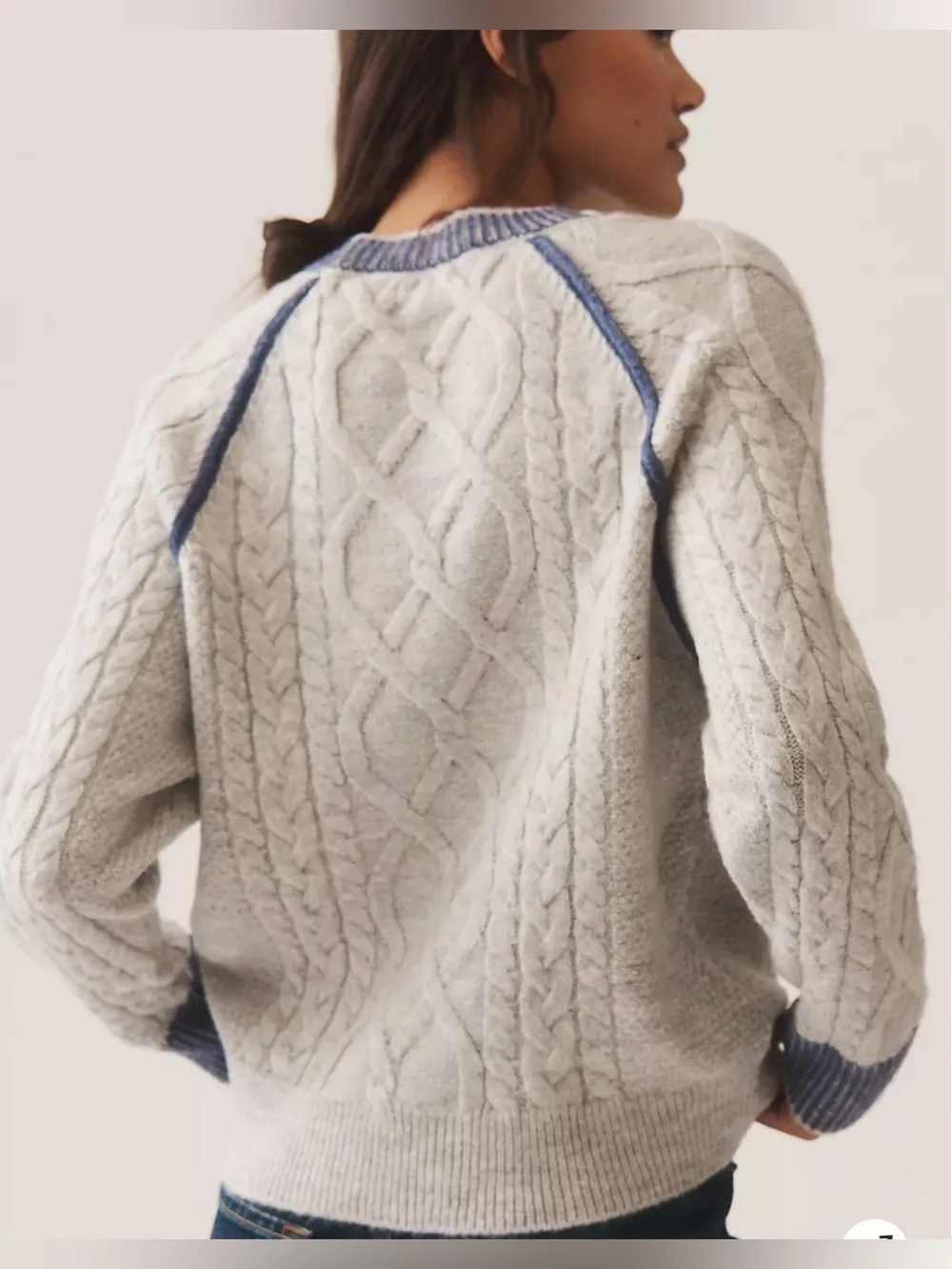 Anthropologie Pilcro Women’s Embroidered Cable Knit Sweater Size Large - Picture 2 of 9